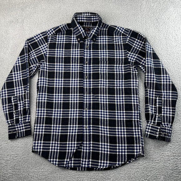 U & & Shark Other - U & Shark Mens Shirt Yachting Royal Flannel Long Sleeve Size 40/Large Plaid